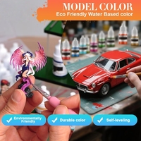 Ensemble de peinture miniature de 24 couleurs, peinture à base d'eau écologique, peinture rapide, pigments élevés, couleurs de modèle pour figurines en plastique, métal, résine