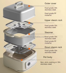 Лидер продаж, двухслойный Электрический отпариватель для пищевых продуктов из нержавеющей стали, умный Многофункциональный кухонный прибор для домашнего использования - Product Image 4