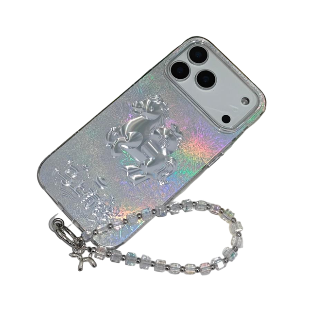 Shockproof Mobile Phone Case With Horse Bracelet for 11/12/13/14/15/16/17 Pro Max Horse Phone Cover for 14 15 16 Plus 17 Air
