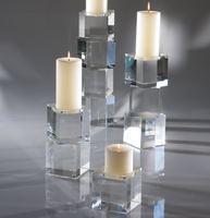 LS Transparent Acrylique Bougeoir pour Mariage Rectangulaire Acrylique 9 Bougeoirs Bloc Cristal Lucite Menorah Hanukkiah