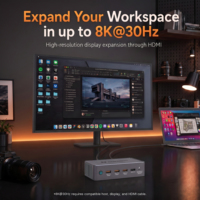 11 in 1 Thunderbolt 5 Docking Station 80Gbps 180W Daya MST Mendukung PD3.1 140W 8K60Hz Slot M.2 NVMe untuk Sistem Apple IOS Windows