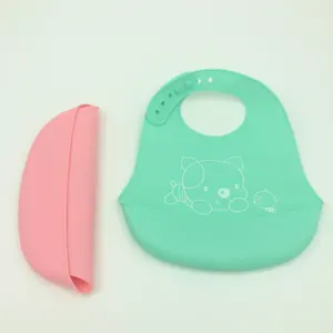 Baby wasserdichtes Lätzchen super weiches Silikon Lebensmittel Lätzchen für Kinder Anti schmutzig Baby Druck Muster Tier einfarbig