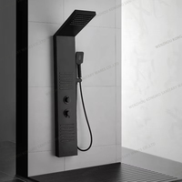 Système de robinet de tour de panneau de douche thermostatique moderne en acier inoxydable Design dissimulé Chrome poli Équipement de salle de bain Hôtels