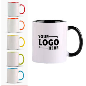 Taza de Cerámica Sublimable Personalizada de 11 oz con Borde Dorado y Asa, Incluye Cajas de Regalo Individuales Blancas - Sublimación - Product Image 1