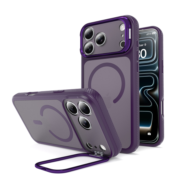 Hot New Designs Hybrid PC+TPU Magnetic Shockproof Mobile Phone Case for iphone 16 17 18 Pro Max Custom logo Camera Stand Cover