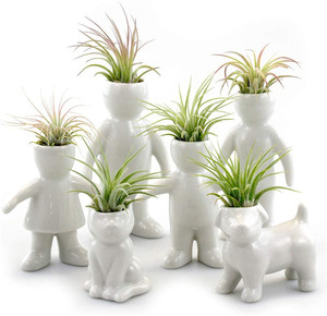 Ceramica <span class=keywords><strong>Testa</strong></span> di Aria Le Persone di Famiglia Fioriere-Impianto di Aria Titolari-Display Da tavolo Fioriere per Aria Piante e Altri mini Piante - Product Image 4