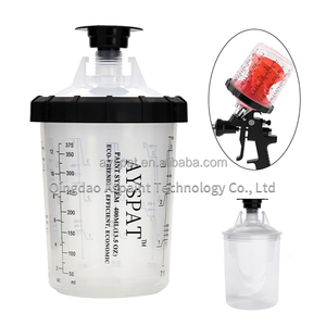 Cốc nhựa pha sơn thay thế cho súng phun 400ml với bộ lọc 125mic/190mic, 50 chiếc cốc sơn có nắp, dùng một lần - Product Image 3