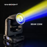 Lampu Moving Head 230W Dual Prisms (Dapat Ditumpuk) Pola Sinar IP20 Zoom DMX512 dengan Cincin Bercahaya untuk Klub Malam, DJ, Acara Pernikahan