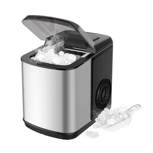 Ice Maker Machine Voor Aanrecht Zelfreinigende Functie 26lbs/24H Draagbare Ijsblokjesmachine 9 Cubes Klaar In 6 Minuten Compact Ice