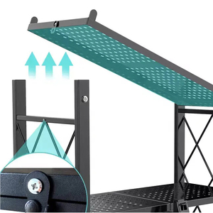 Estante de almacenamiento plegable para el hogar, estante de exhibición de <span class=keywords><strong>cocina</strong></span> plegable <span class=keywords><strong>con</strong></span> <span class=keywords><strong>ruedas</strong></span>, estante organizador de <span class=keywords><strong>cocina</strong></span> - Product Image 5