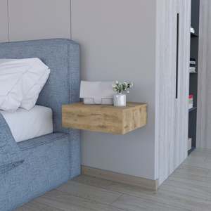 Wall Mounted Floating Nightstand Wood Modern Bedroom <b>Side</b> Table - Product Image 1