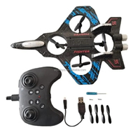 Avion RC en mousse 2,4 GHz, jouet planeur RC sans fil, avec éclairage, batterie rechargeable, télécommande, jouet avion de chasse Star Fighter pour enfants et adultes