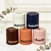 Vente flash - Contenant d'emballage rond en métal, impression de logo personnalisée, boîte à sucre, thé en poudre, matcha, avec couvercle à vis, hermétique, 30g