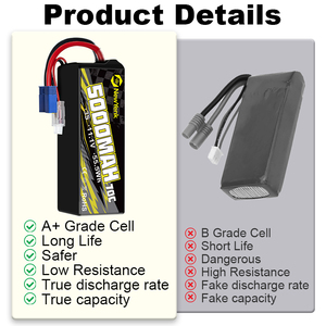 <span class=keywords><strong>Batterie</strong></span> Lipo Newyenk 3S 5000mah 70C 100% LCO pour voitures RC FPV, avions et drones - Product Image 4
