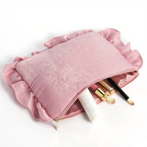Borse da Viaggio Organizer per Cosmetici da Donna, di Lusso, con Ruches e Volant, Simpatiche, Imbottite, con Cerniera, per Trucchi e Accessori - Product Image 2