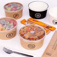 Assiettes et bols en papier personnalisés de 16 oz, 26 oz, 32 oz, boîtes à pâtes, nouilles chinoises, kebab, doner, emballages alimentaires à emporter