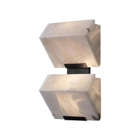 Applique Murale Moderne Simple et Luxueuse en Albâtre, Corps en Fer, LED, Style Nordique, pour Salon et Chambre à Coucher, Éclairage Mural de Fond Luxueux