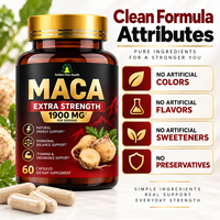 Capsules d'énergie Maca, comprimés de puissance, OEM, booster naturel, pilules à base de plantes, complément alimentaire, Maca noire pour hommes