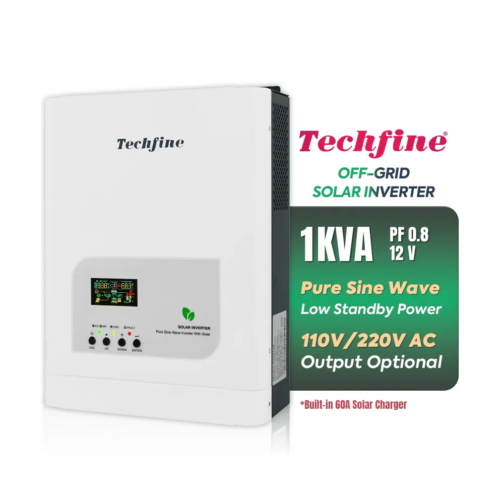 Techfine good price 800w off-grid inverter 1kva 12v 800 watt 110v 220v 1 kva solar Inverter for solar energy