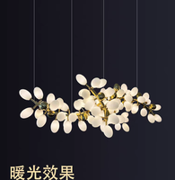 Lustre en verre blanc de luxe pour salon, lustre haut de gamme en forme de branche d'arbre pour hall et chambre à coucher