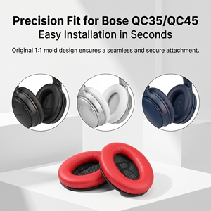 Coussinets d'oreille en cuir pour casques <span class=keywords><strong>Bose</strong></span> QuietComfort QC35 II, QC35, QC45 – Coussinets de remplacement professionnels pour écouteurs - Product Image 5