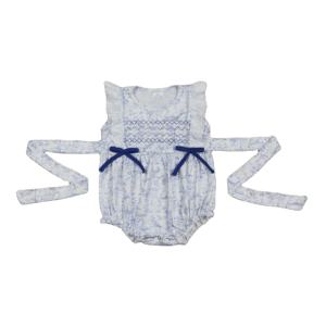 RTS Mono de burbuja para bebé niña con estampado de conejo de Pascua, de algodón y elastano, con volantes, informal, para recién nacido, con cremallera oculta, al por mayor - Product Image 1