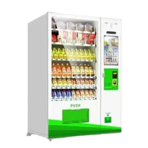 Grosir mesin penjual makanan Kombo layar sentuh mesin penjual otomatis makanan ringan dan minuman untuk barang-barang ritel dan dengan pembayaran MDB