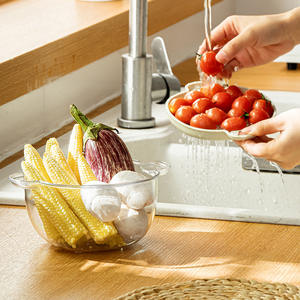 फैक्टरी Sieves और Strainers चावल धोने के लिए स्पष्ट ढक्कन के साथ कटोरा छलनी नाली टोकरी फल सब्जी - Product Image 3