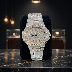 Wholesale Price Men's <b>Mechanical</b> Watch Case Stainless Steel 10 Bar Water Resistance Glass 18K Rose Gold Electroplating VVS - Product Image 3