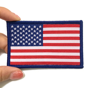 Parche de bandera estadounidense de país personalizado de fábrica bordado de hierro en coser insignia bordado parches de bandera - Product Image 1