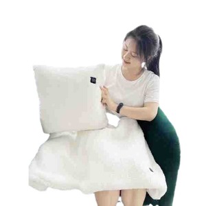 Electric Heated Blanket Fleece White 5V Usb Powered Adjustable <b>Thermostat</b> Mechanical <b>Control</b> Washable Travel Blanket - Product Image 5
