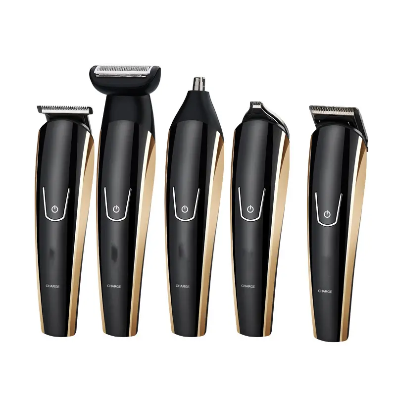 Professional Oem Custom Men 5 in 1 Grooming Cutting Electric Power 0mm Nose Hair Trimer Clipper Set