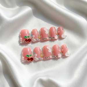 Paquete de <span class=keywords><strong>Uñas</strong></span> Postizas de Lujo Hechas a Mano, Estilo Duckbill Flare Y2K <span class=keywords><strong>para</strong></span> Fiestas, <span class=keywords><strong>Uñas</strong></span> a Presión al por Mayor con Caja y <span class=keywords><strong>Kit</strong></span> de Herramientas, ¡Gran Venta! - Product Image 4