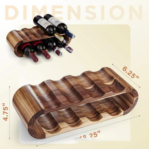 Support à vin en bois d'acacia pour 8 bouteilles, étagère de rangement pour comptoir, organisateur de vin en bois, rangement pour vin rouge - Product Image 2