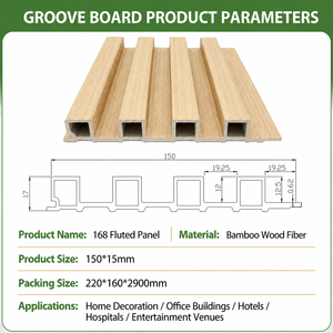 Panel de Pared Ranurado WPC, Venta Directa de Fábrica, <span class=keywords><strong>Tablero</strong></span> de Rejilla de Plástico y Madera Compuesta, Encastrable, para Decoración de Interiores - Product Image 3