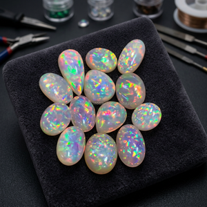 Ópalo Etíope Natural, Cabujones de Corte Mixto, Juego de Colores Brillantes y Efecto Fuego, Piedra Preciosa Suelta para Joyería W.A.GEMS - Product Image 3
