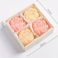 Rosen-Duft Aromatherapie-Kunstkerzen Geschenkbox-Set Handgemachte Sojawachs-Blumenkerzen Kleine Souvenirs für Feiertage & Jahrestage