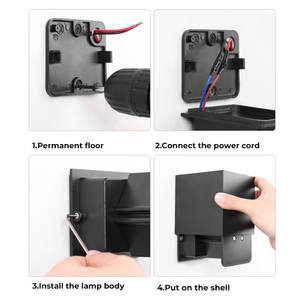 Moderna lampada <span class=keywords><strong>da</strong></span> parete a LED quadrata interna in acciaio inox <span class=keywords><strong>Applique</strong></span> con illuminazione chiara contemporanea lampada Murale - Product Image 6