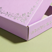 Boîtes personnalisées avec logo, rose pêche, en carton ondulé, imprimées avec un dessin de renard mignon à l'intérieur, pour vêtements d'enfants, cadeaux de vacances, expédition
