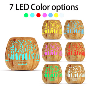 YX-137 Wood Grain Aroma Diffuser 400ml <b>Humidifier</b> With Led Light For Home Use - Product Image 4