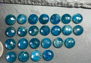 Apatite naturelle facettée de forme ronde, cabochon à dos plat, pierre précieuse pour la fabrication de bijoux, qualité AAA, bagues pour hommes et femmes - Product Image 5