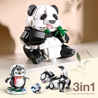 Nouvel ensemble de blocs de construction créatifs 3-en-1 2026, modèles d'animaux mignons Panda et Capybara, jouet éducatif à assembler soi-même pour enfants, objet de collection