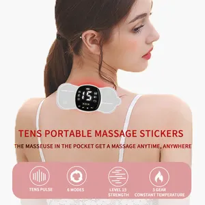 Çok fonksiyonlu Mini masaj etiket isıtma EMS kas stimülatörü taşınabilir onlarca darbeli masaj aleti kas stimülatörü ağrı kesici 10