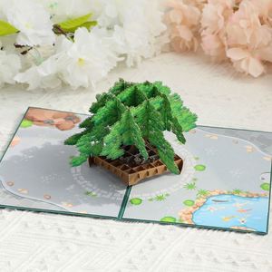 การ์ดอวยพรแบบป๊อปอัพต้นสนบอนไซออกแบบเองสำหรับการอวยพร - Product Image 3