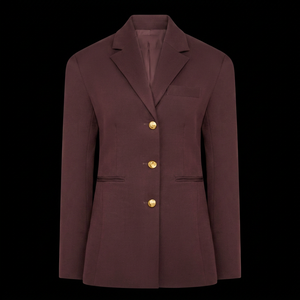 Blazer de Mujer con Cuello de Solapa y Botones Dorados, Mezcla de Lana, Color Sólido, Manga Larga, Corte Regular, Antiarrugas, para Otoño - Product Image 5