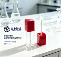 Flacon de brillant à lèvres en plastique PETG de haute qualité, tube vide pour baume à lèvres, avec bouchon à vis pour le stockage de rouge à lèvres liquide, emballage cosmétique