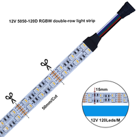 Bande LED SXZM 12V RGBW double rangée 4-en-1, ruban LED flexible haute luminosité multicolore + blanc pour éclairage intérieur