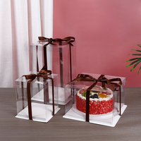 Boîte d'emballage pliable écologique en PET, durable et réutilisable, pour l'affichage de gâteaux et desserts