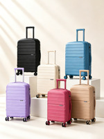 Ensemble de trois valises rigides à roulettes en polyester effet daim, bagage cabine, voyage de loisirs, serrure à combinaison