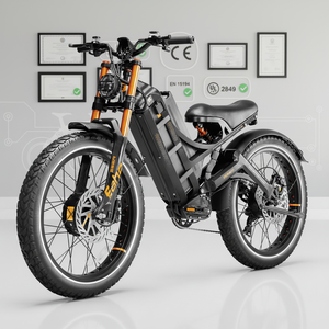 จักรยานไฟฟ้าบิ๊กฟุตสำหรับผู้ใหญ่ ล้อโต ยางอ้วน แบตเตอรี่ลิเธียม ระบบกันสะเทือนคู่ เบรกไฮดรอลิก สำหรับขี่กลางแจ้ง - Product Image 1